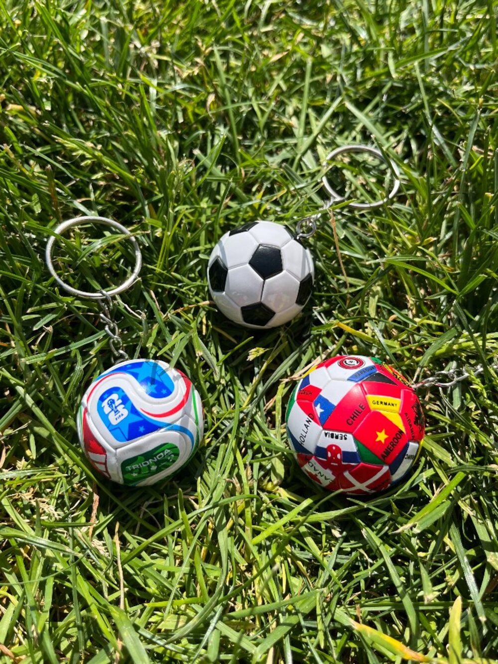 3PCS Soccer Ball Keychain Set